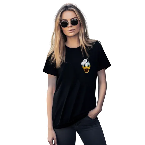 Donald_Duck_Black_Printed_T-Shirt_for_Women_–_Trendy__Casual_Tee