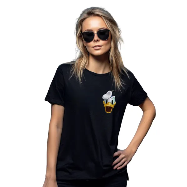 Donald_Duck_Black_Printed_T-Shirt_for_Women_–_Trendy__Casual_Tee