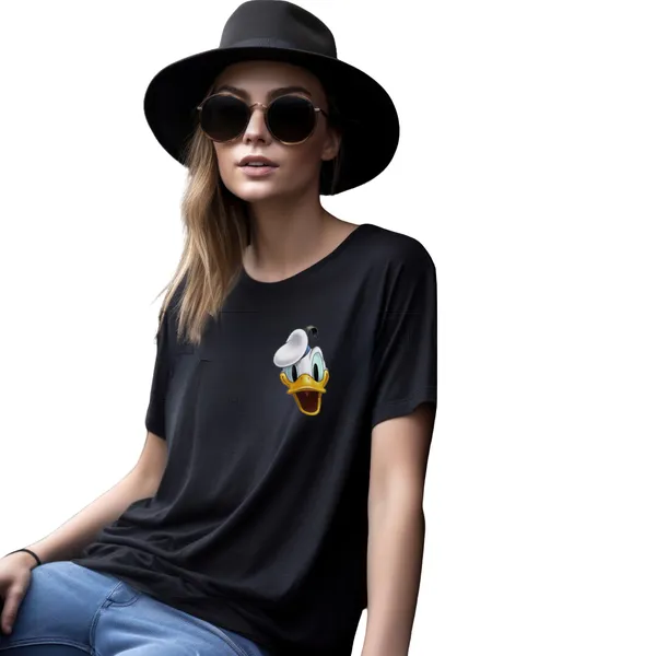 Donald_Duck_Black_Printed_T-Shirt_for_Women_–_Trendy__Casual_Tee