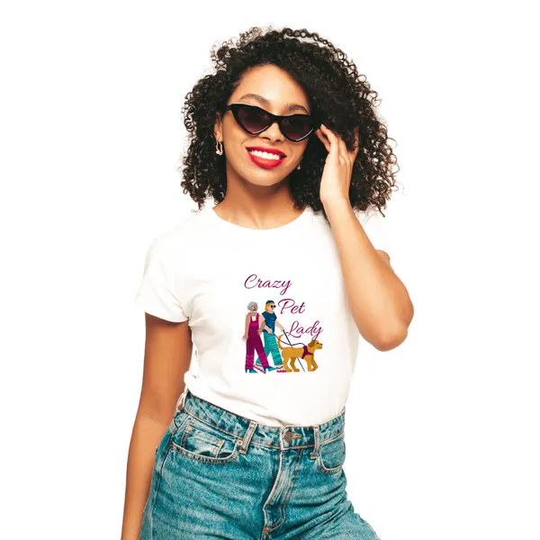 Crazy_Pet_Lady_White_Printed_T-Shirt_for_Women_–_Casual_&_Stylish_Cotton_Tee