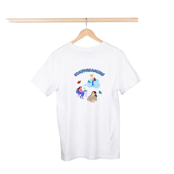 Daydreaming_White_Women’s_T-Shirt_–_Casual_&_Stylish_Printed_Tee_for_Everyday_Comfort