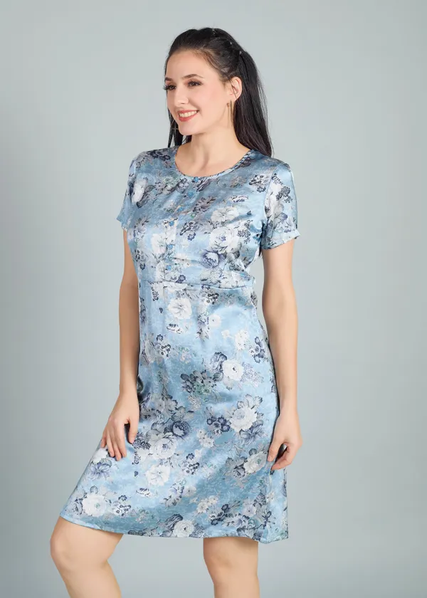 Blue_Premium_Floral_Printed_Dress_For_Women