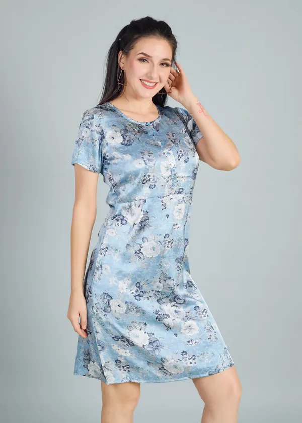 Blue_Premium_Floral_Printed_Dress_For_Women