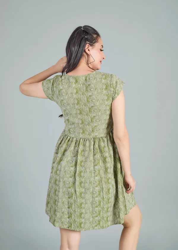 Green_Premium_Animal_Printed_Dress_For_Women