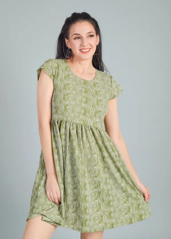 Green_Premium_Animal_Printed_Dress_For_Women