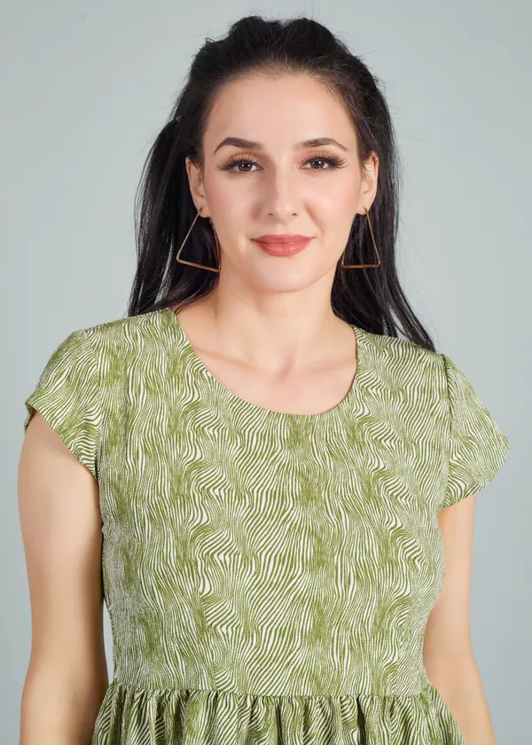 Green_Premium_Animal_Printed_Dress_For_Women