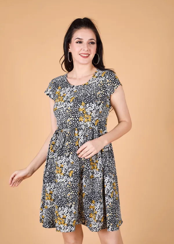 Black_Premium_Floral_Printed_Dress_For_Women
