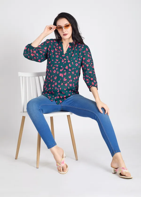 Green_Premium_Abstract_Printed_Top_For_Women