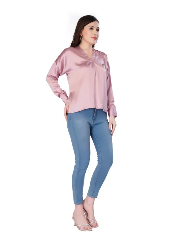 Pink_Solid_Full_Sleeve_Top_For_Women