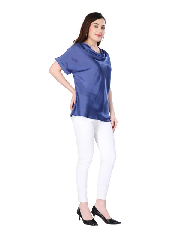 Blue_Solid_Cowl_Neck_Top_For_Women