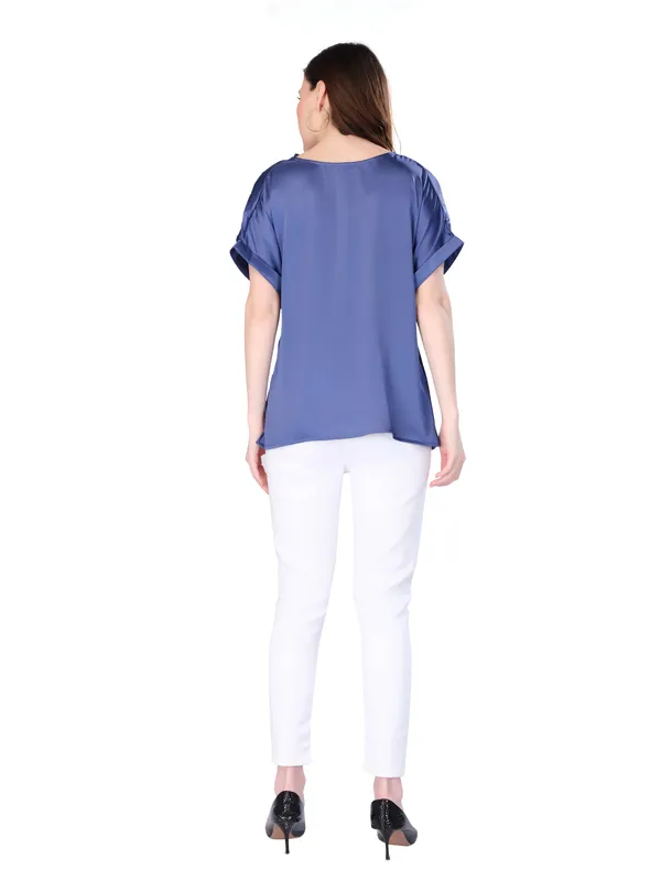 Blue_Solid_Cowl_Neck_Top_For_Women