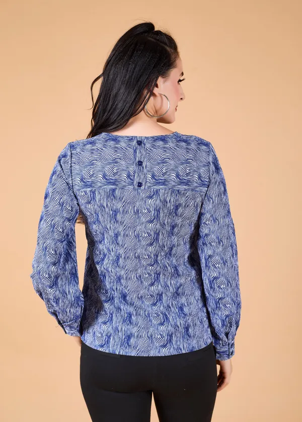 Blue_Premium_Animal_Printed_Top_For_Women