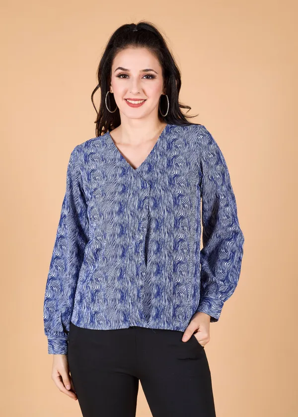 Blue_Premium_Animal_Printed_Top_For_Women