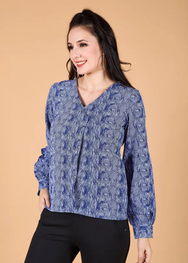 Blue_Premium_Animal_Printed_Top_For_Women