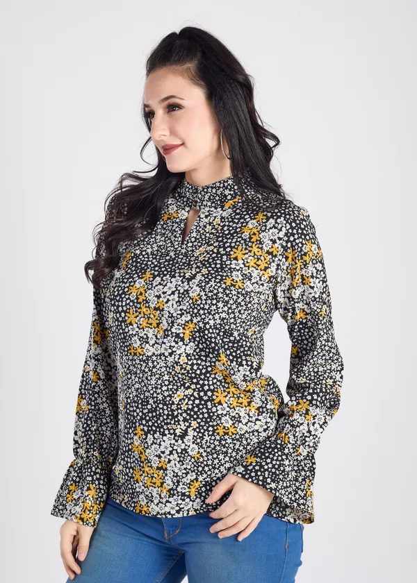Black_Premium_Floral_Printed_Top_For_Women