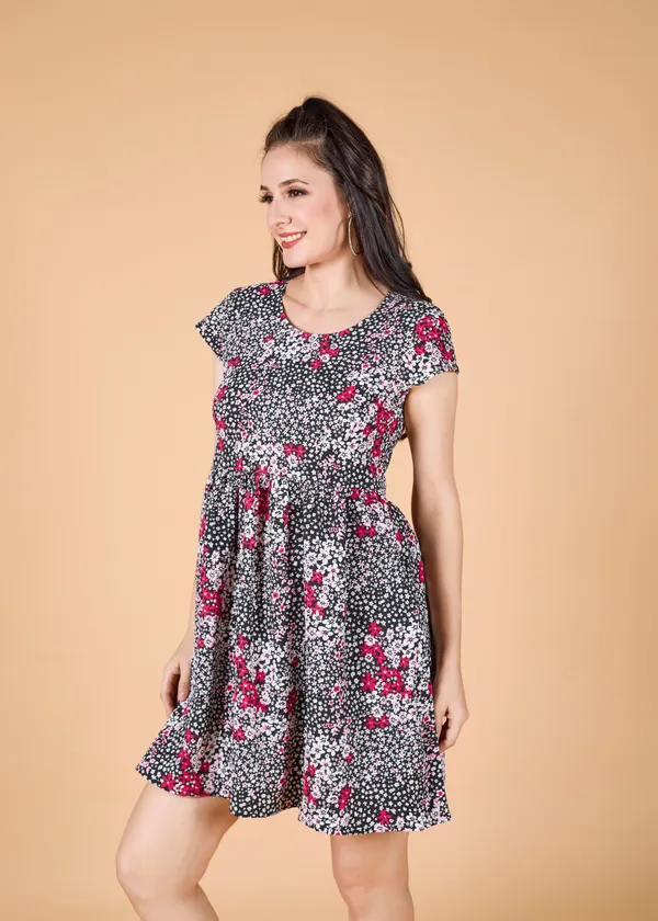 Black_Premium_Floral_Printed_Dress_For_Women