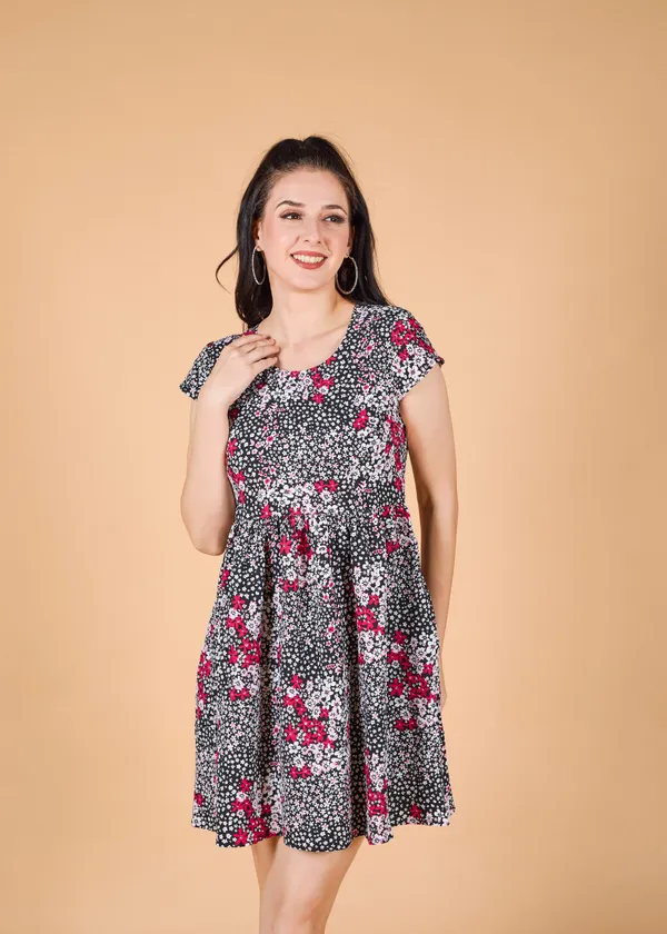 Black_Premium_Floral_Printed_Dress_For_Women