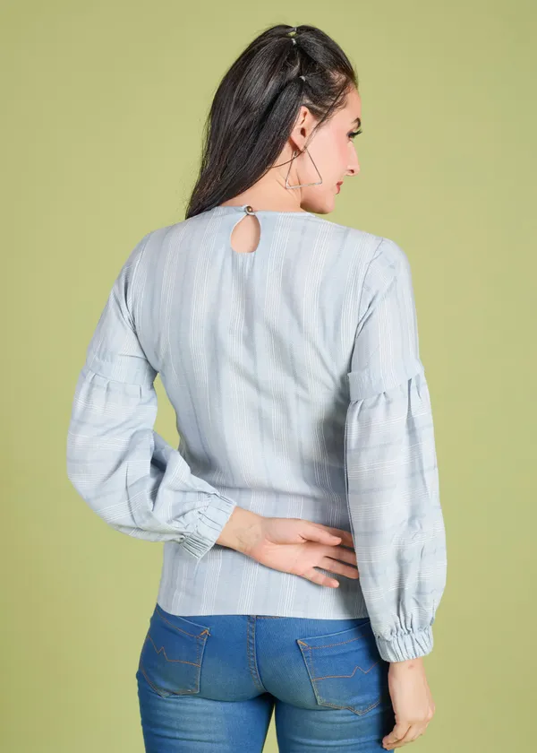 Blue_Premium_Round_Neck_Printed_Top_For_Women