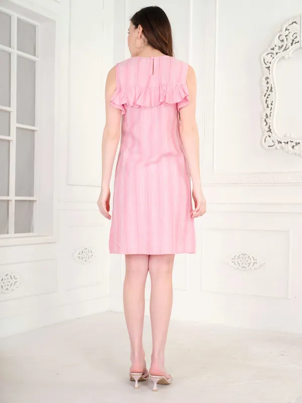 Pink_Self_Stripe_Mini_Dress_For_Women