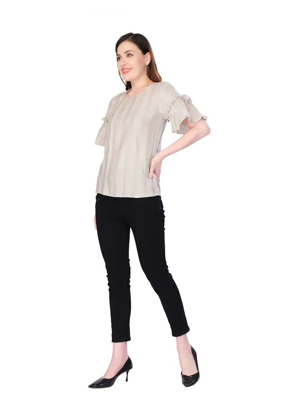 Beige_Self_Stripe_Top_For_Women