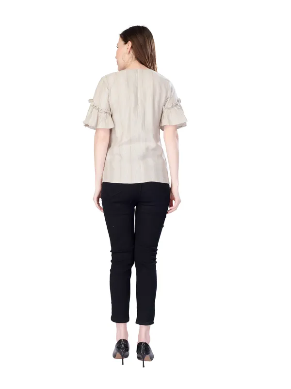 Beige_Self_Stripe_Top_For_Women