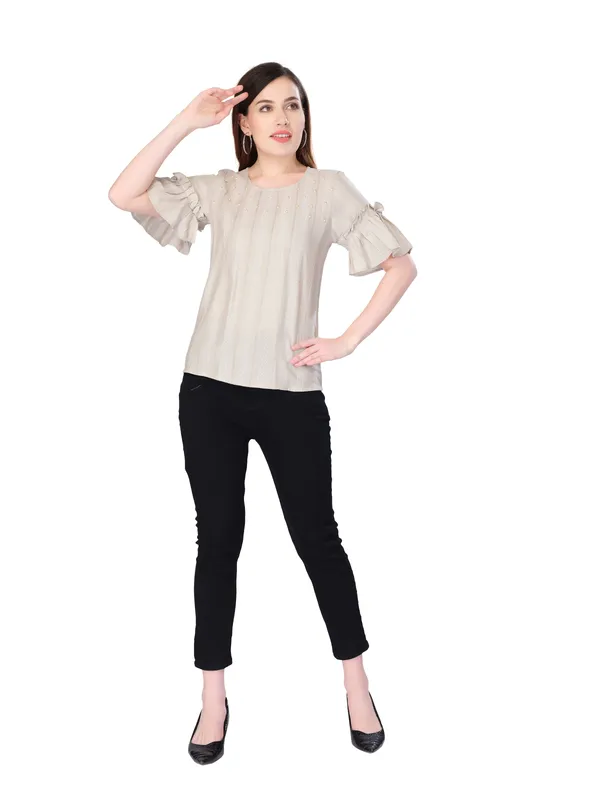 Beige_Self_Stripe_Top_For_Women