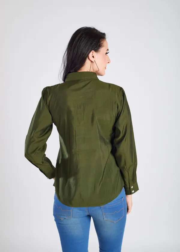 Green_Solid_Shirt_For_Women