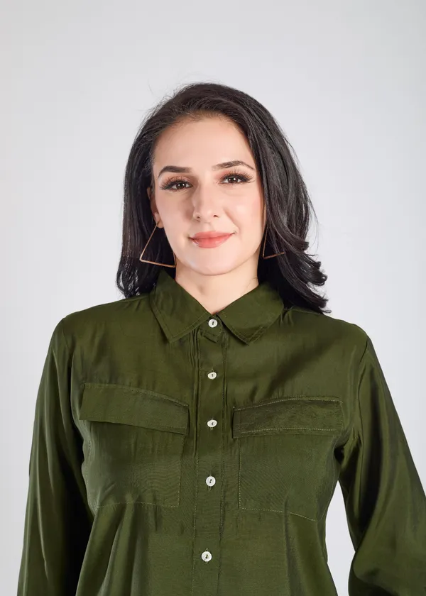 Green_Solid_Shirt_For_Women