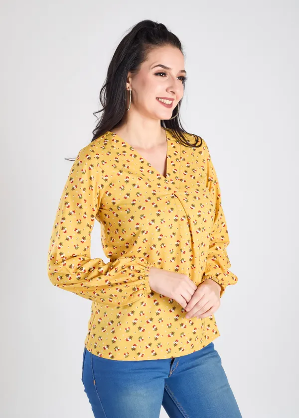 Yellow_Premium_Floral_Printed_Top_For_Women