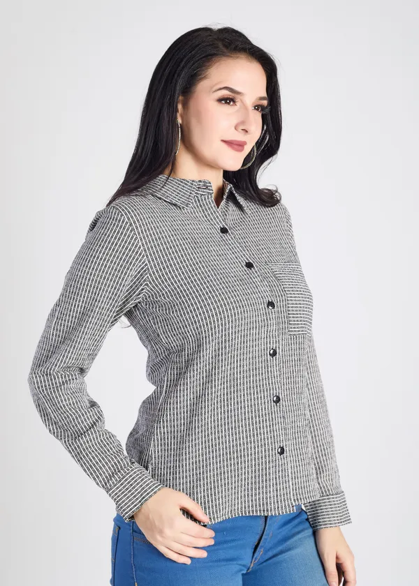 Black_Premium_Stripe_Printed_Top_For_Women