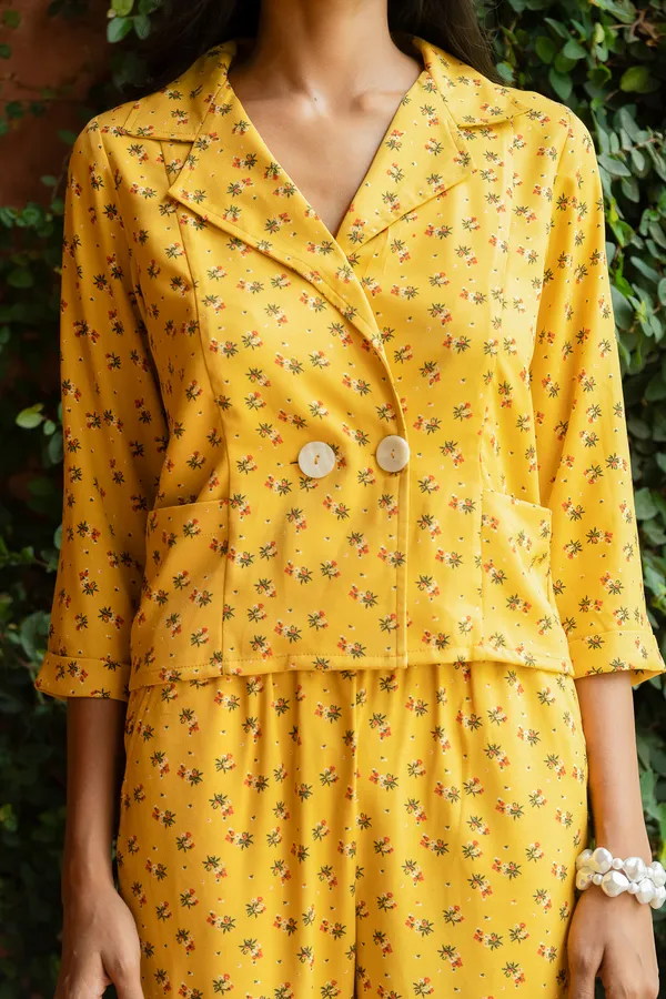 Yellow_Premium_Floral_Printed_Shirt_With_Pant_Co-Ord_Set_For_Women