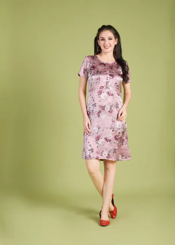Pink_Premium_Floral_Printed_Dress_For_Women