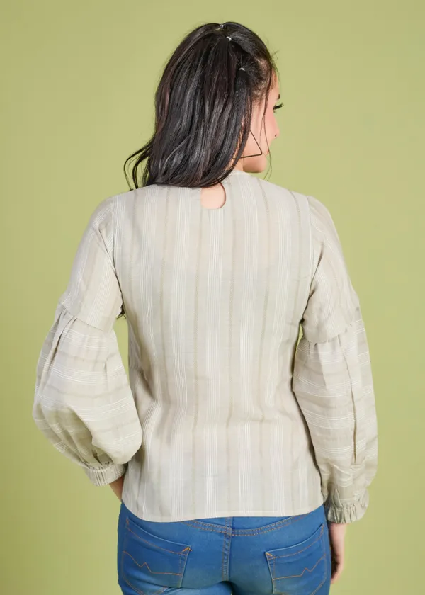 Beige_Premium_Round_Neck_Printed_Top_For_Women