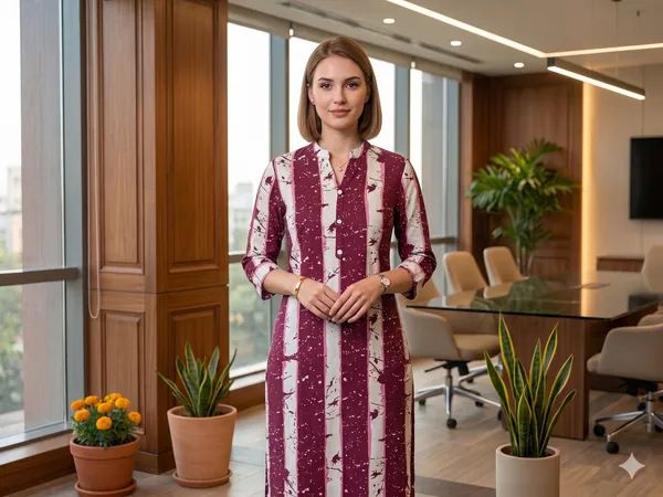 Maroon_and_White_line_Rayon_Top_only_