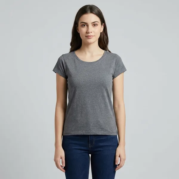 Heather_Blue_Cotton_T-shirt_For_Women