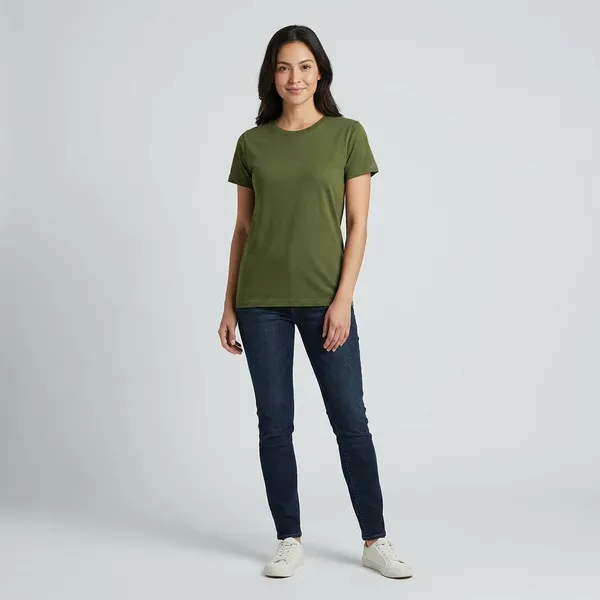 Olive_Polyester_T-shirt_For_Women