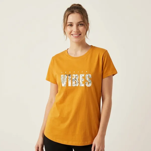 Mustard_Yellow_Cotton_T-shirt_For_Women