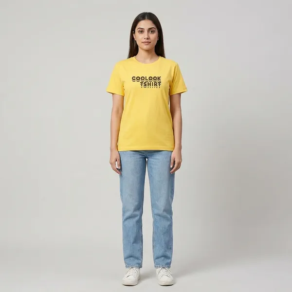 Yellow_Cotton_T-shirt_For_Women