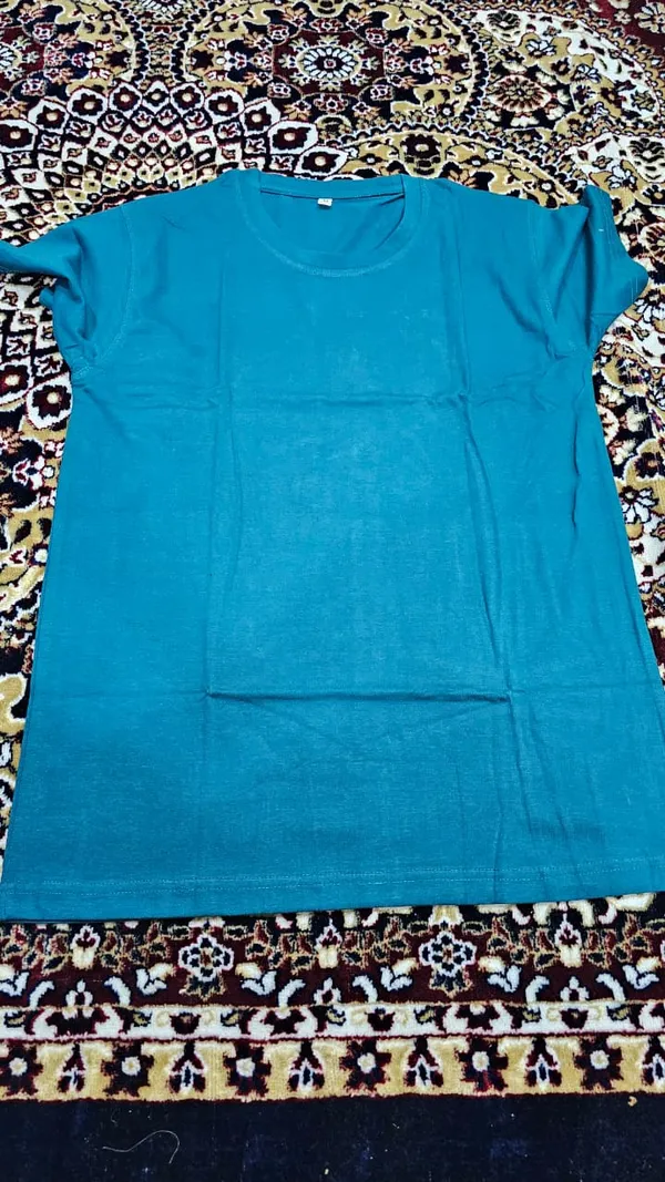 Turquoise_Blue_Cotton_T-shirt_For_Women