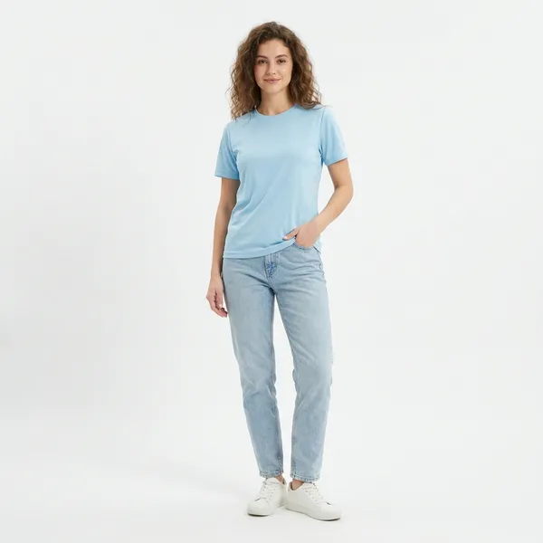 Blue_Polyester_T-shirt_For_Women