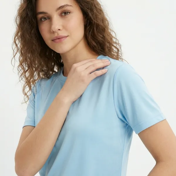 Blue_Polyester_T-shirt_For_Women