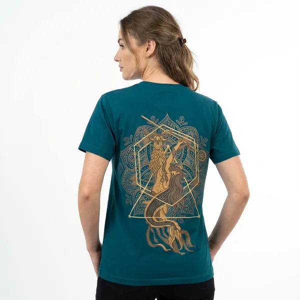 Teal_Blue_Cotton_T-shirt_For_Women