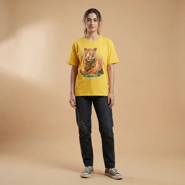 Yellow_Cotton_T-shirt_For_Women