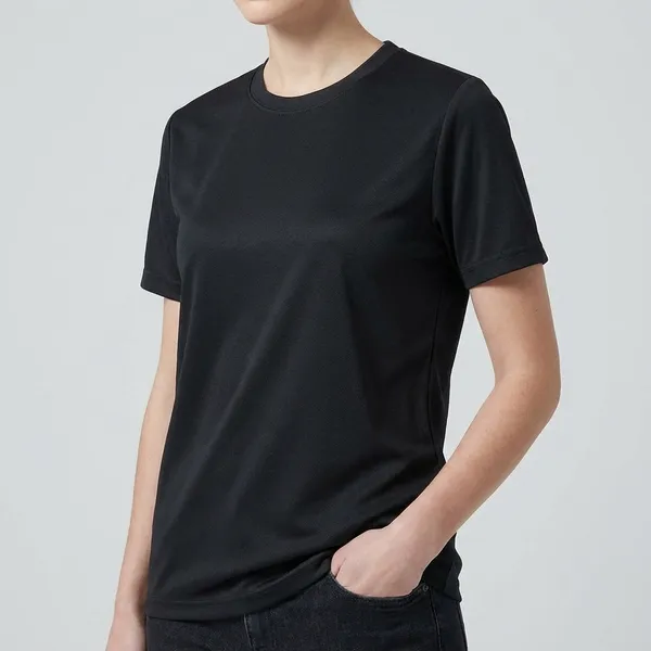Navy_Blue_Polyester_T-shirt_For_Women