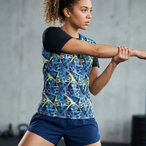 Blue_Polyester_T-shirt_For_Women