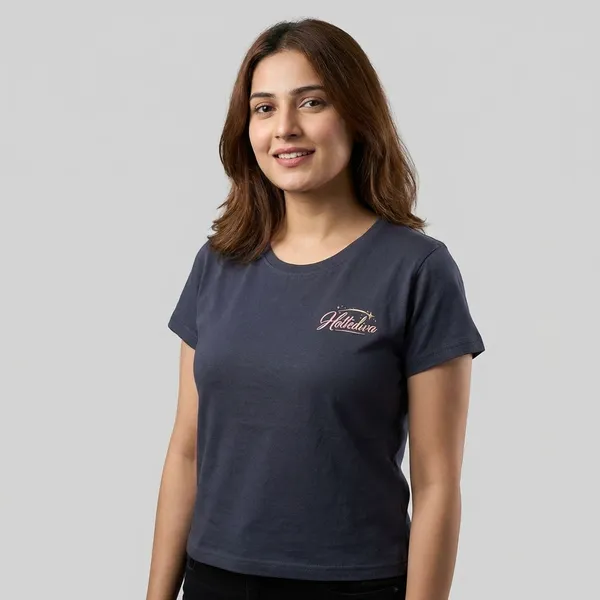 Navy_Blue_Cotton_T-shirt_For_Women