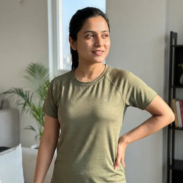 Olive_Polyester_T-shirt_For_Women