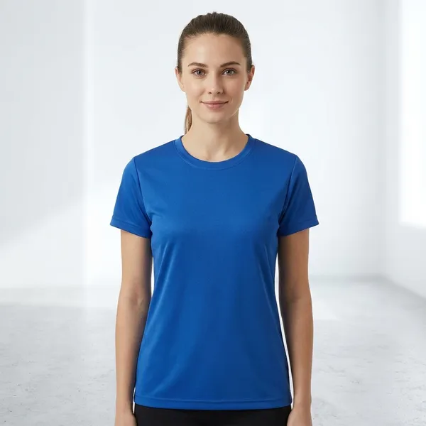 Blue_Polyester_T-shirt_For_Women