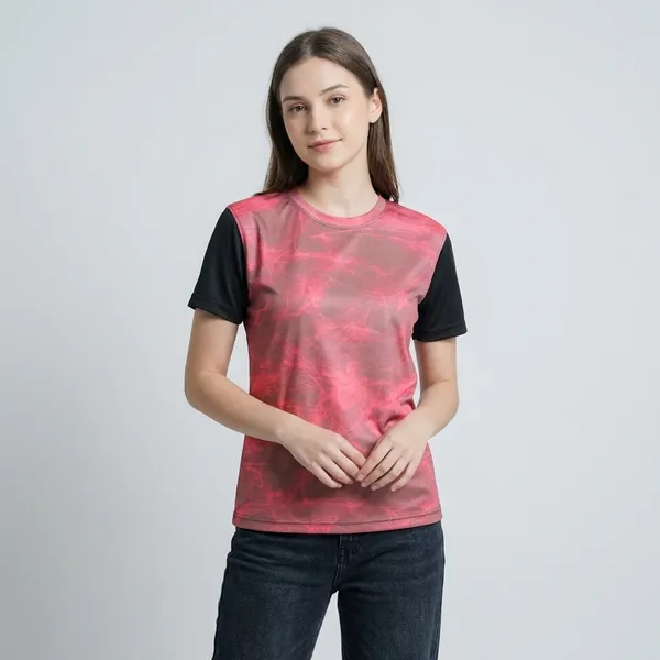 Pink_Polyester_T-shirt_For_Women