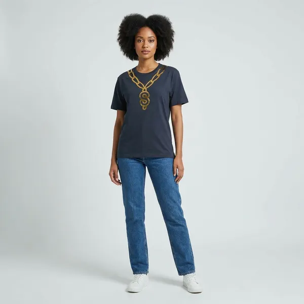 Navy_Blue_Cotton_T-shirt_For_Women